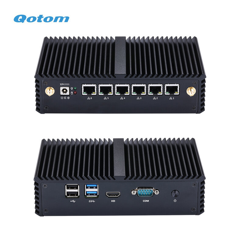 6x Intel Gigabit Lan Poorten Te Bouwen Huis Kantoor Router Firewall Pfsense Ontwarren Qotom Mini Pc Core I5 I7