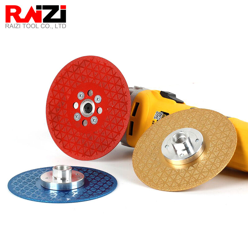 Raizi-100/115/125mm 다이아몬드 커팅 디스크 M14 앵글 그라인더 플랜지 포함, 대리석 콘크리트 세라믹 타일 커트 원형 톱 블레이드