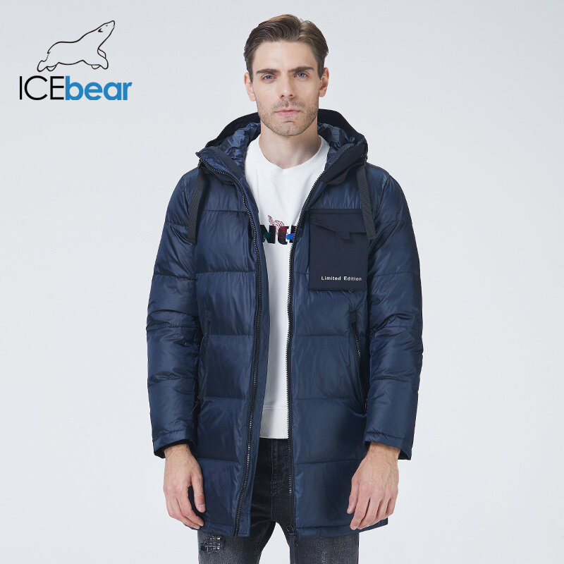 ICEbear-ropa de viaje premium para hombre, Abrigo con capucha de invierno, ropa de marca de moda, con bolsillo grande, MWD21923I, 2022