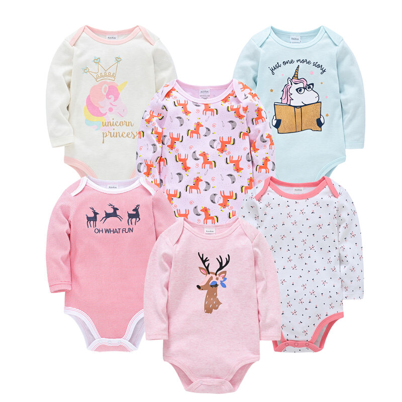 Kavkas Модный комплект одежды для маленьких мальчиков 3 6 шт./компл., хлопковый мягкий осенний боди с длинным рукавом для мальчиков и девочек, боди для новорожденных