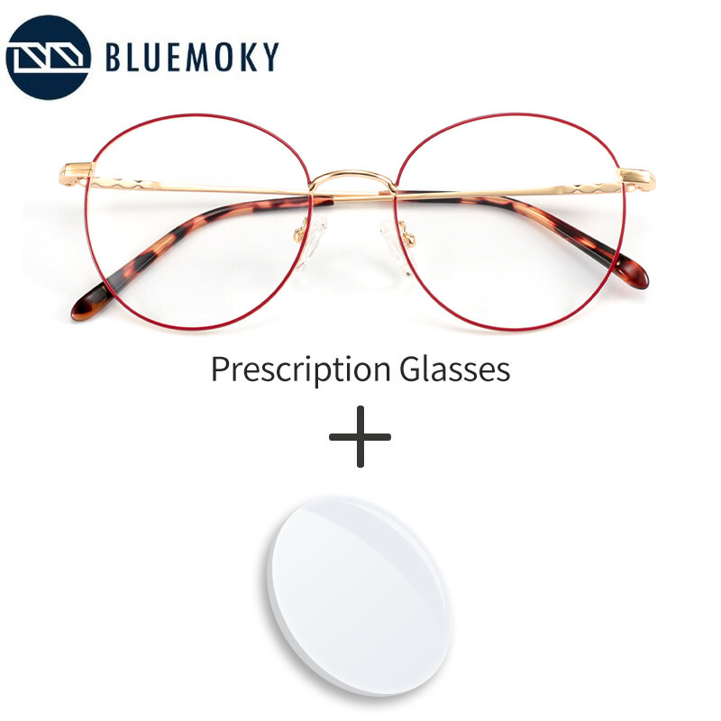 BLUEMOKY occhiali da vista progressivi da vista in titanio occhiali da vista rotondi montatura da uomo blu luce fotocromatica miopia grado di occhiali