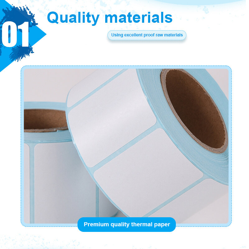 Etiqueta autoadhesiva térmica blanca, papel adhesivo de 60 MM de ancho, precio de supermercado, impresión directa, 1 rollo