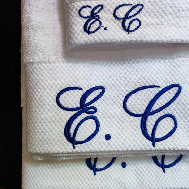 白い綿のフェイスタオル,パーソナライズされた刺繍タオル,ビーチタオル,ギフト,ホテル用