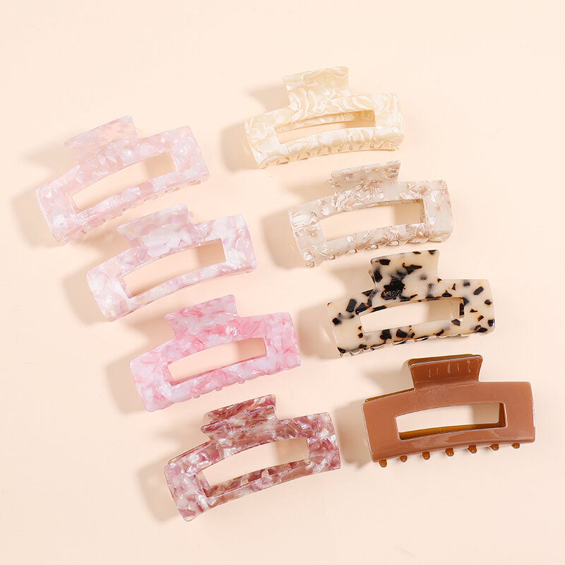 DEFECTS LOGO Clearance Sale =   10.2cm large size acetate acrylic marble retro hair accessories Simple ins hair grab claw clips