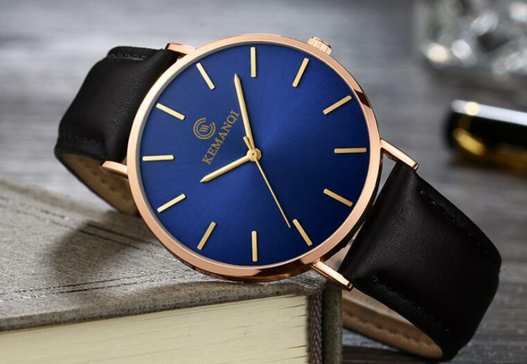Ultra-cienki 6.5mm zegarek męski elegancki moda KEMANQI zegarki proste biznes mężczyźni zegarki kwarcowe Roman męski mężczyzna zegar reloj