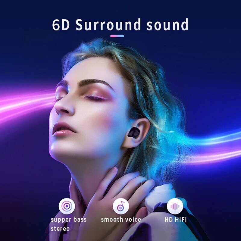 Lo más nuevo tws inalámbrico Bluetooth 5,0 auriculares deportivos para correr auriculares con micrófono para juegos