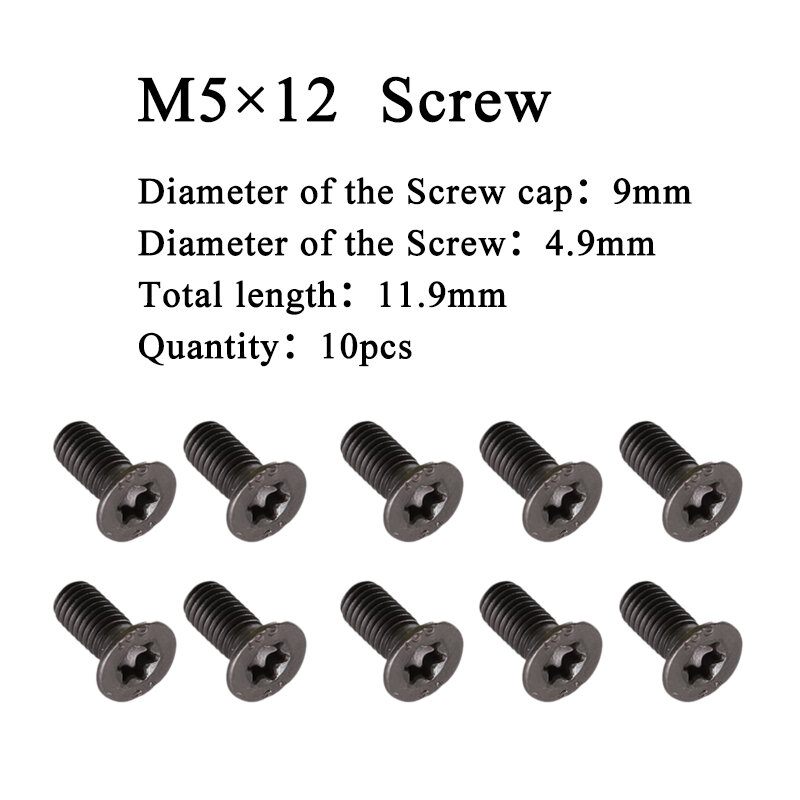M5 * 12 болты с винтами 10 шт. для деревообработки Сменные карбидные вставки 14x14x2,0 или 15x15x2,5 на спиральной режущей головке