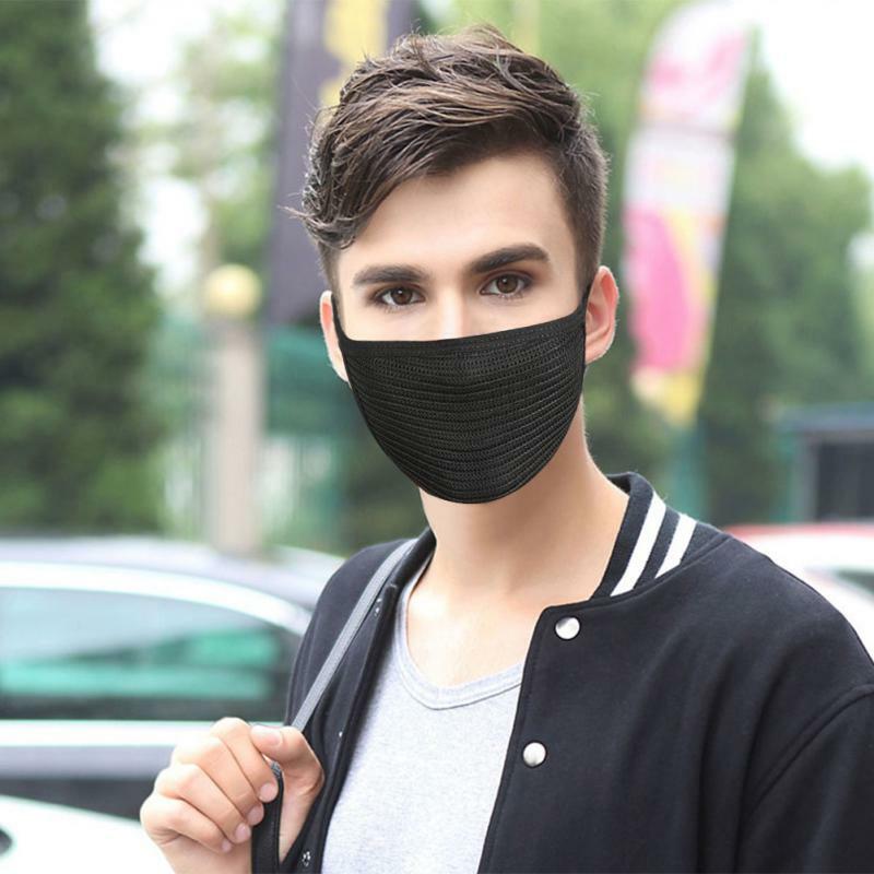 Maschera per naso e bocca coperchio antipolvere per bambini nero riutilizzabile coreano/giapponese