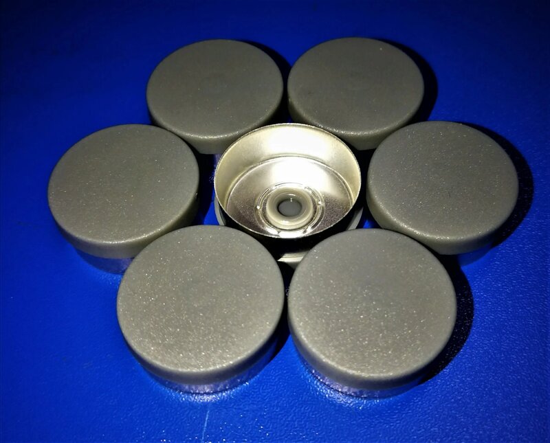 Tapa de plástico de aluminio de 20mm, 200 unids/lote, tapas farmacéuticas de color gris, tapas de plástico para vial de vidrio engarzado
