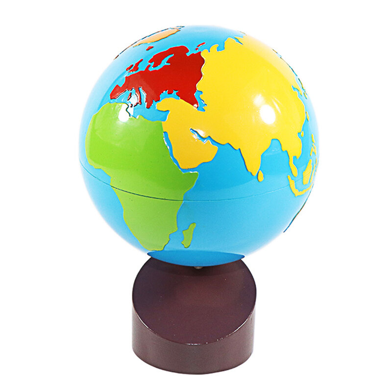 Montessori Geografie Materialen Globe Van Wereld Onderdelen/Continenten Voorschoolse Vroeg Educatieve Apparatuur Kids Cultuur Leren Speelgoed