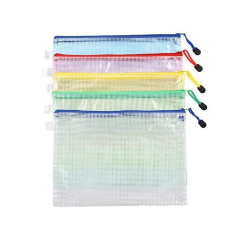Bolsa de almacenamiento de documentos transparente, bolsa de PVC impermeable con cremallera para archivos, para oficina y Reunión, A3, A4, A5, A6, B4, B5, 10 unidades por lote