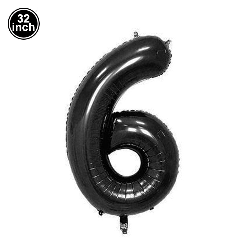 Número 6 balão 6 dígitos balões seis figura azul globo verde 6th aniversário grande rosa vermelha ouro preto colorido 32 polegada