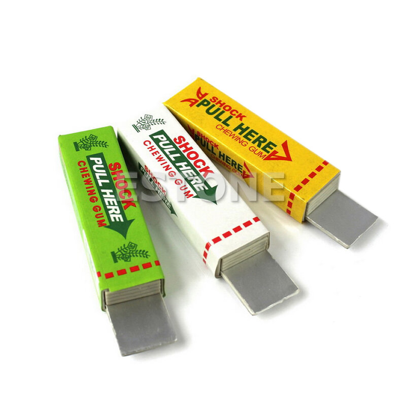 2023 New Prank Chewing Gum April stoks puntelli realistico Bubblegum Button intrattenimento alimentato a batteria novità Gag Party Supplies