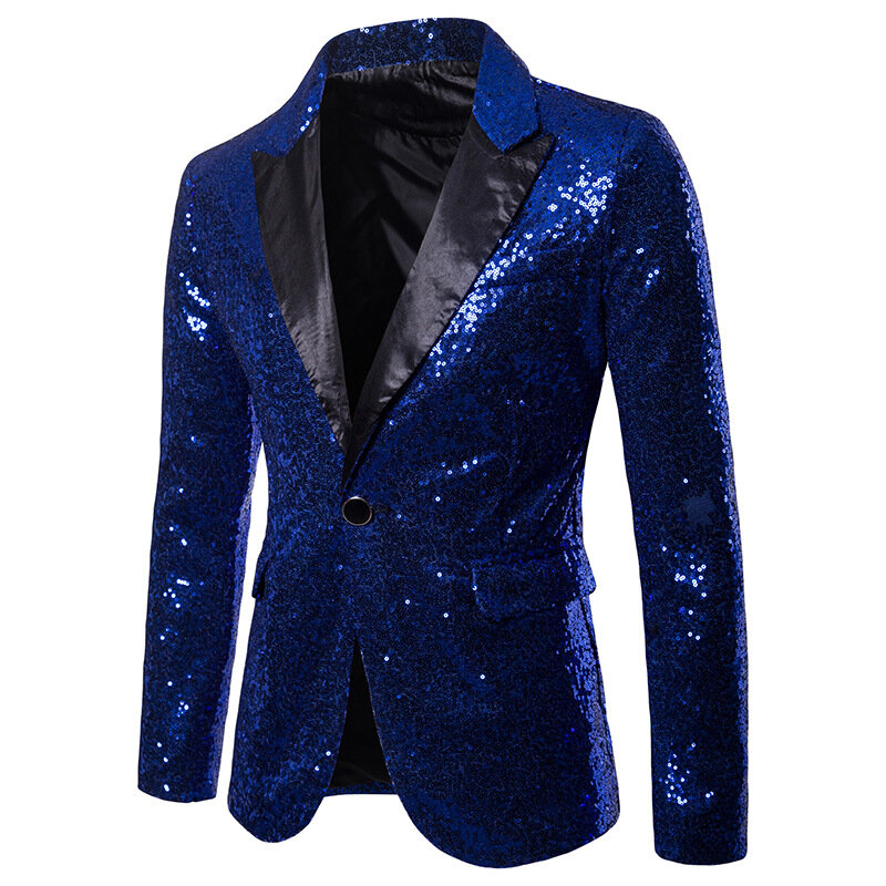 Formale da uomo Glitters Suit giacche paillettes bottone da festa Dance Bling cappotti festa nuziale uomo Blazer Gentleman abito formale