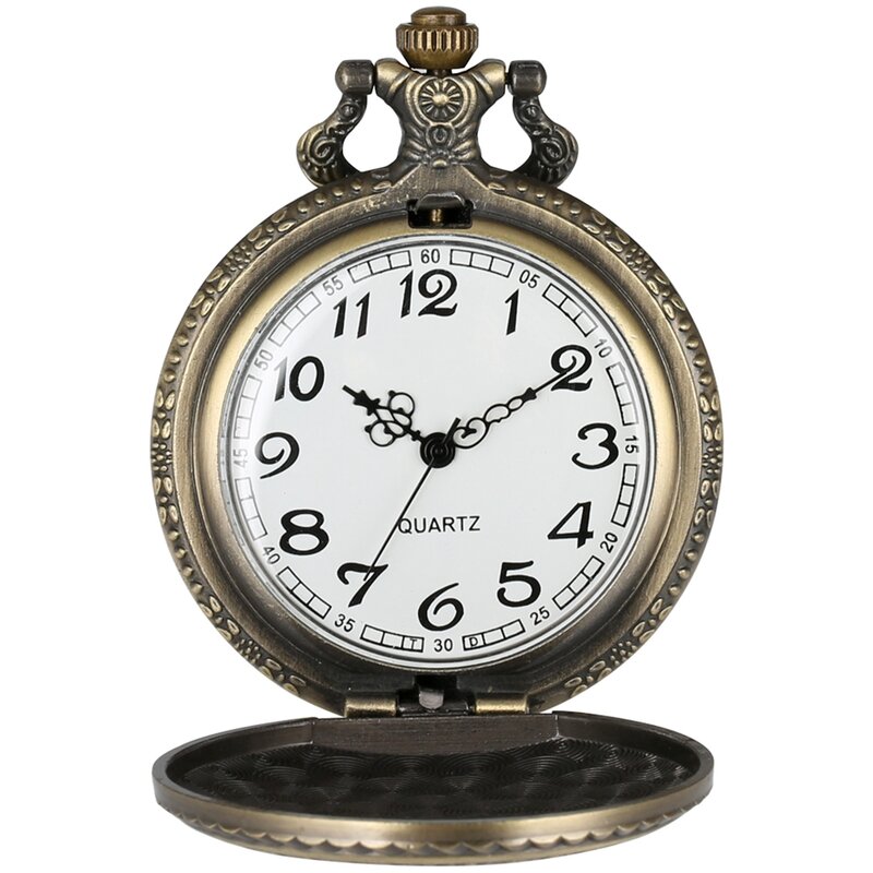 Reloj de bolsillo de cuarzo antiguo con diseño de bandera de pavo de bronce Retro, Círculo de Luna y Estrella, colgante de collar Punk para hombres y mujeres con accesorio