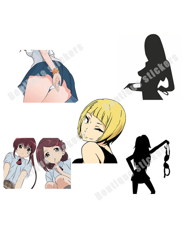 funny panties car stickers warning peek a slap decals anime hood scratches hot sale high quality vinyl window wall stickers