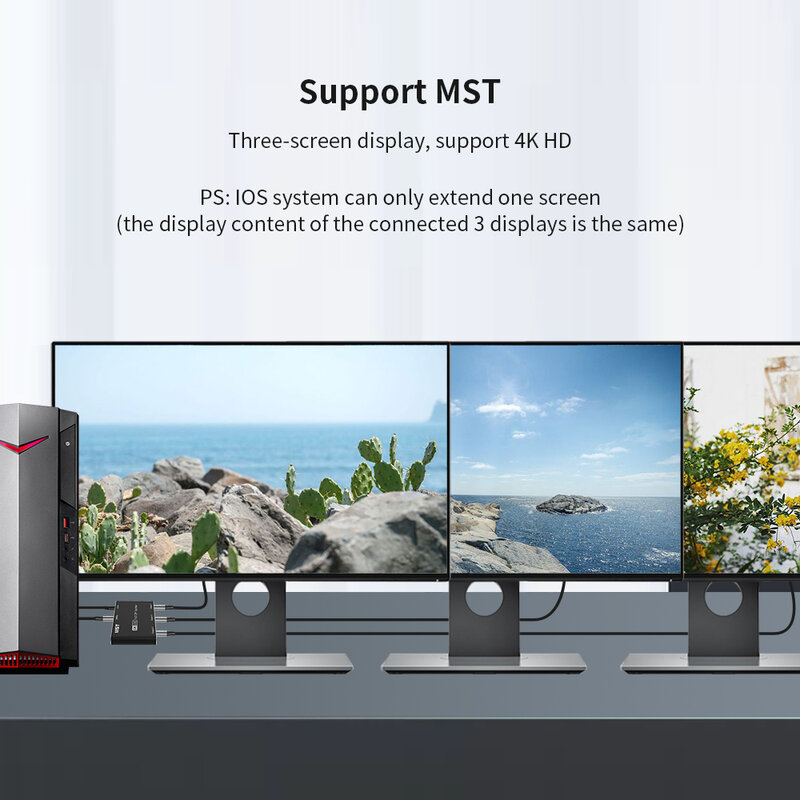 Разветвитель MST SST для дисплея, 3 порта, 8 к, 4 к, 30 Гц, 144 Гц