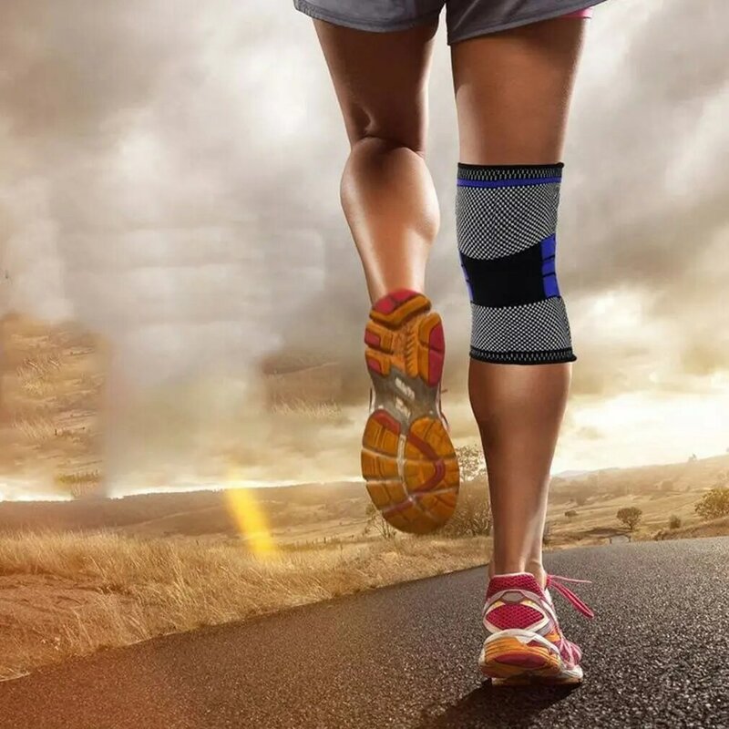 Sportowy ściągacz na kolano podkładka silikonowa orteza stawu skokowego ochrona dla sportowców stabilność rzepka wysoka elastyczność zwiększ wytrzymałość