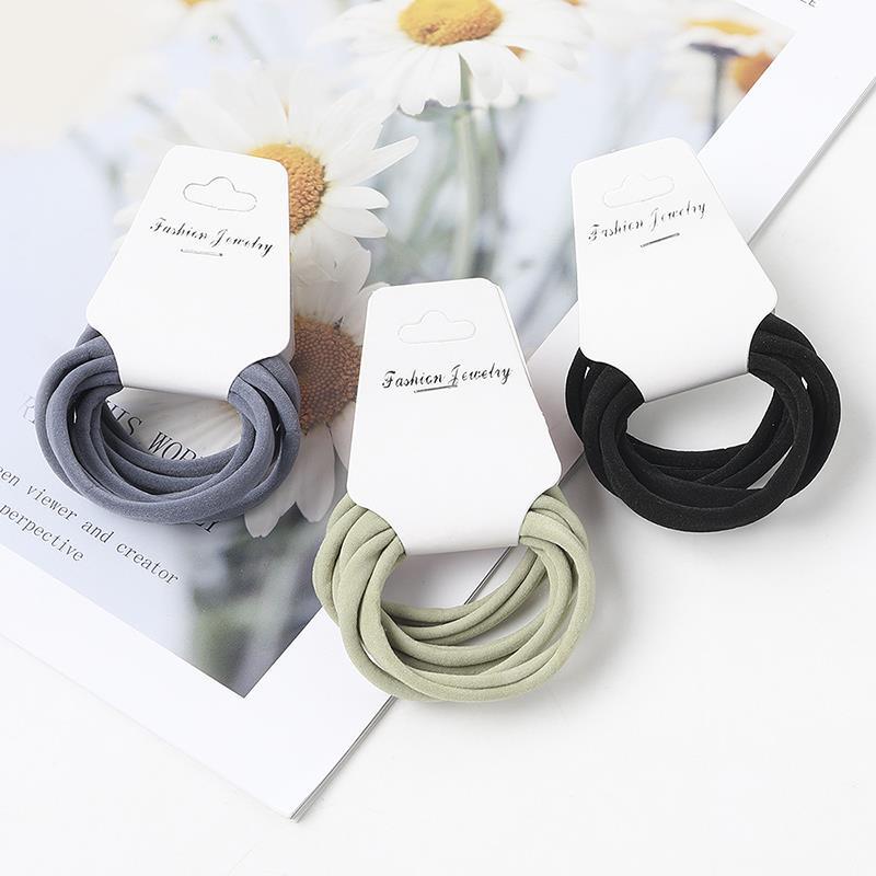 6Pcs Cute Solid Color Nylon Elastic Hair Band Children Girls Kid Small Hair Rubber Ponytail Holder Scrunchies Hair Accessories