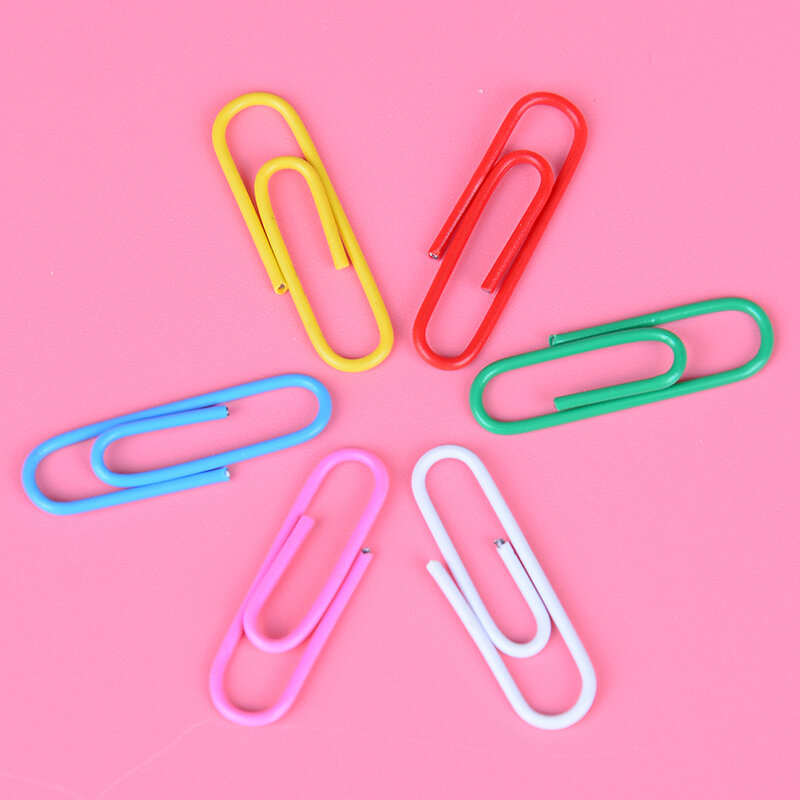 100pc Assorted Mixed Colored Paper Clips For Office School Study Stationery