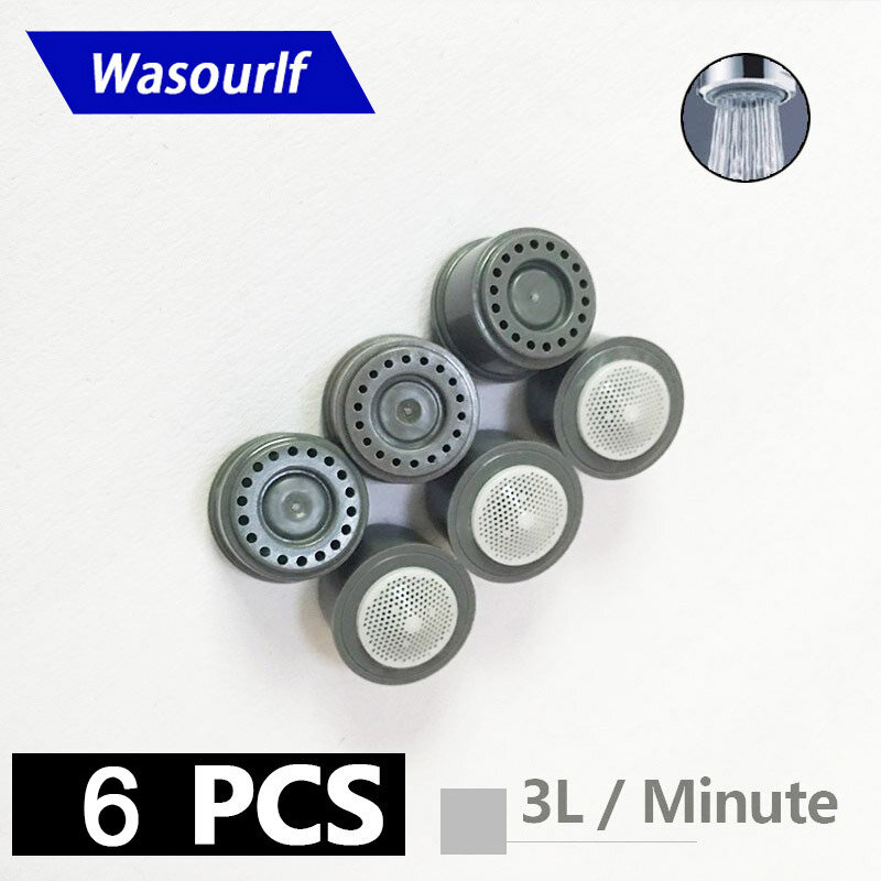 Wasourlf aerador de torneira para economia de água, 6 peças com núcleo m24 macho m22 fio fêmea, dispositivo de torneira para borbulhador de chuva, acessórios de banho