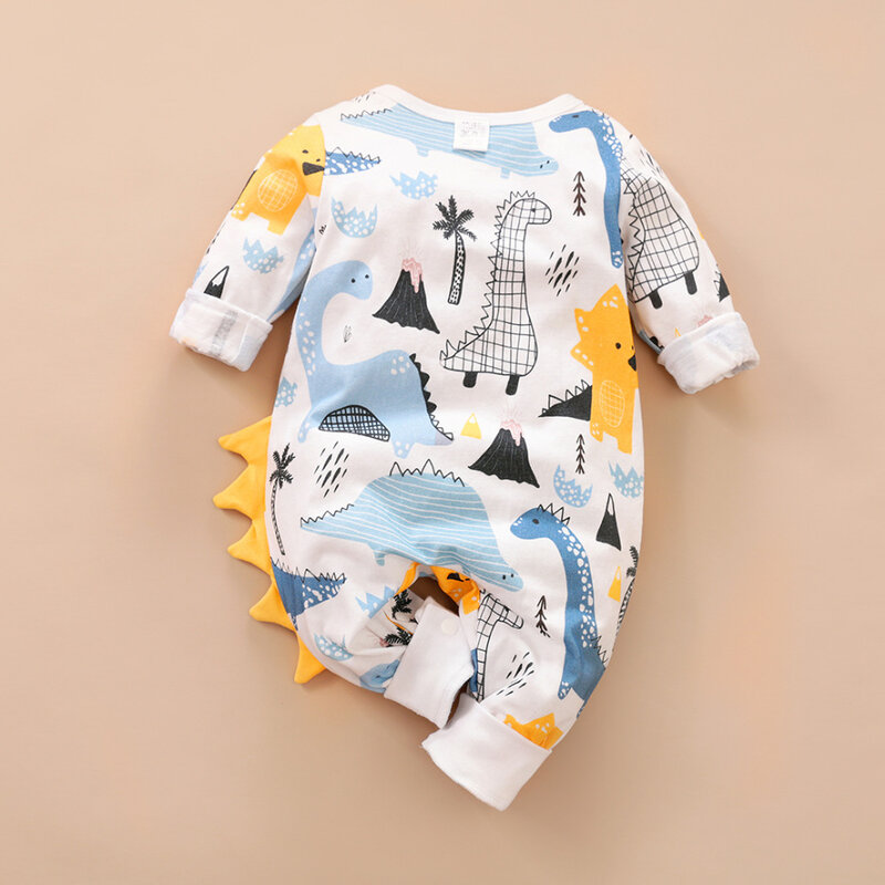 Bunvel Boys pajacyki kombinezon dziecięcy letnia wiosna 0-12M wiek niemowlę nadruk w dinozaury maluch noworodka stroje Boys Baby ubrania 2020