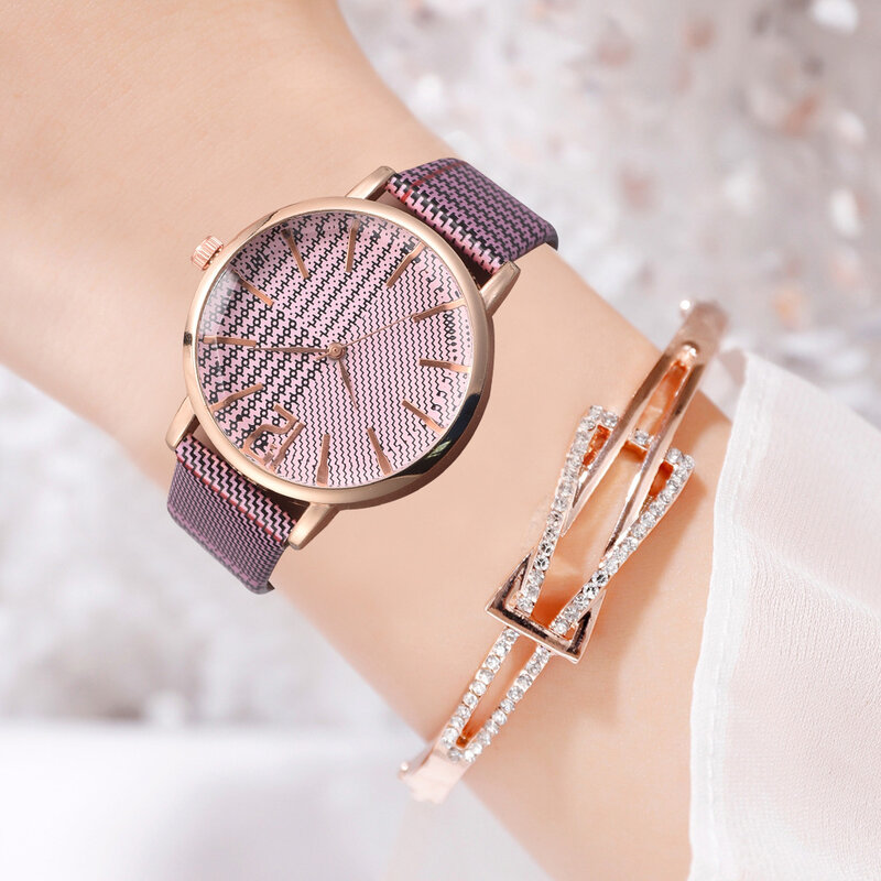 Ladies Watches Casual Female Wrist Clock Polygon Mirror Watches Women Leather Strap Quartz Fashion Line Design Relogio Feminino