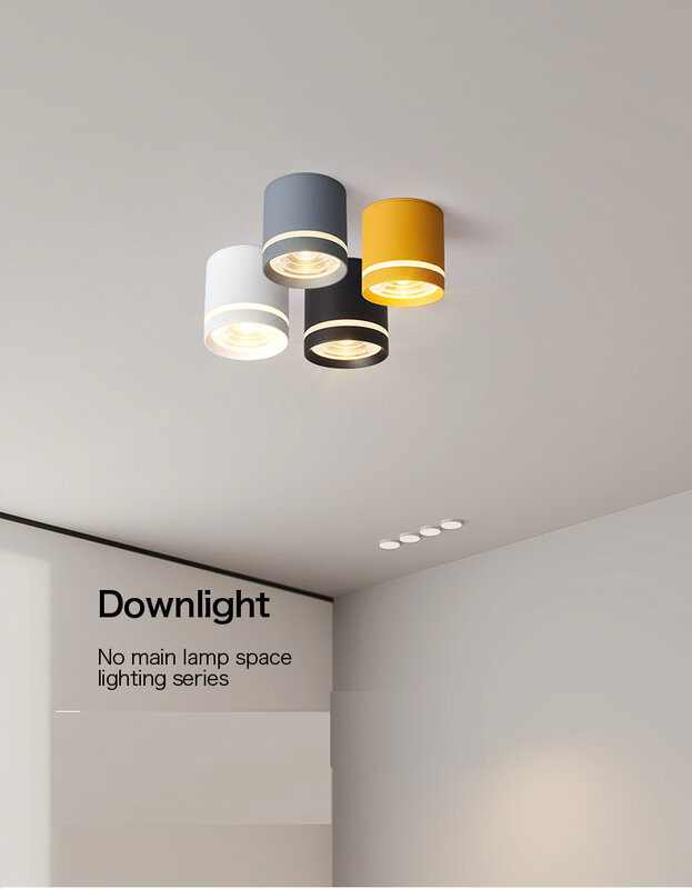 Nordic led downlight anti-reflexo 5w 7w 9 12 15w18w sala de estar quarto corredor loja superfície montado lâmpadas de teto ponto