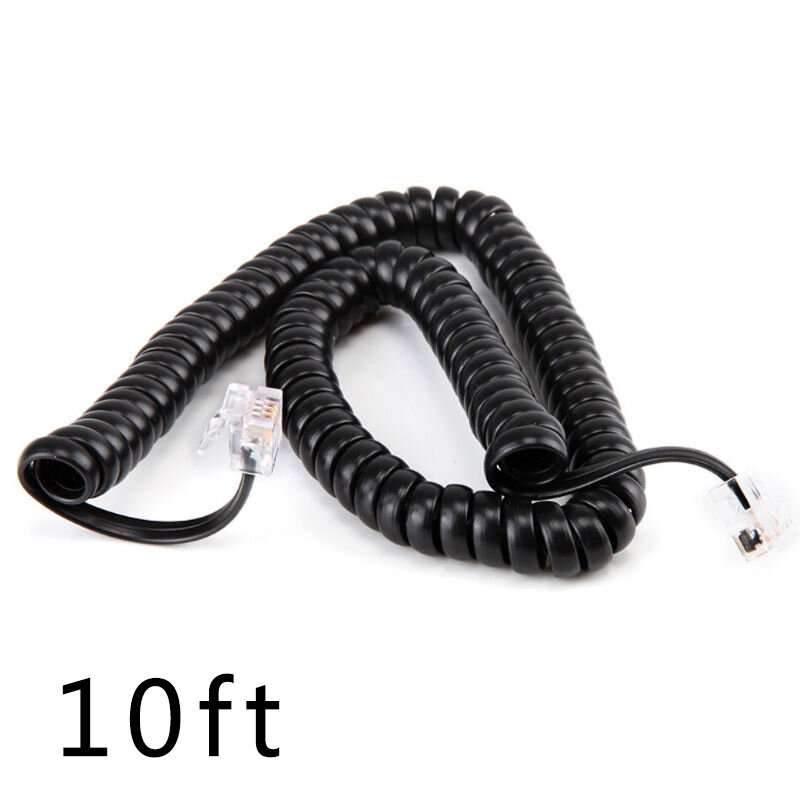 RJ10 Telephone Extension Cable Connector Handset Phone Extension Cord Curly Coiled Cable Spring Wire