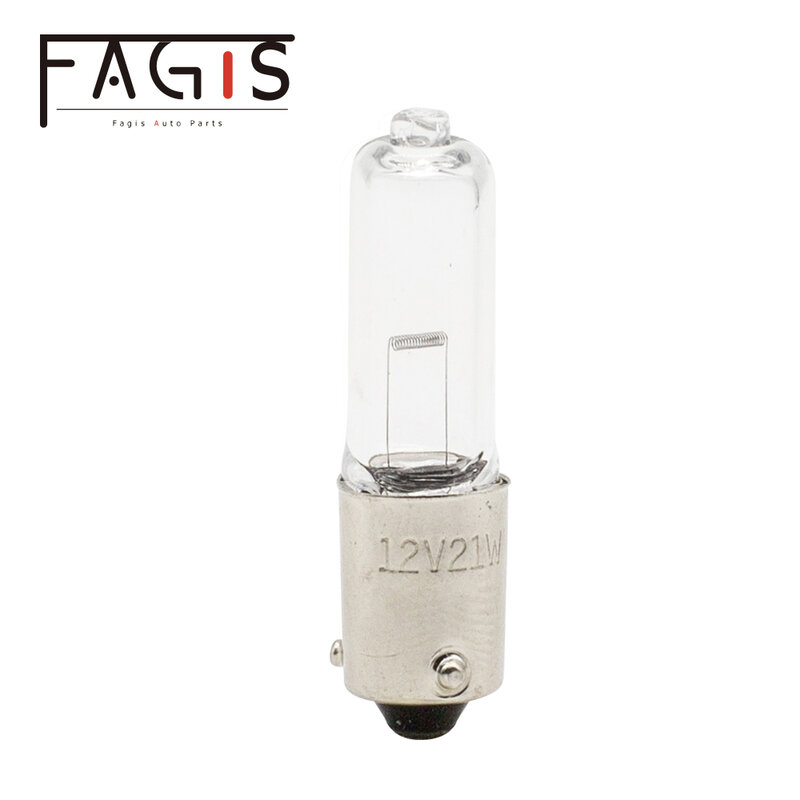 Fagis-lámpara halógena de señal de freno para coche, Bombilla de cristal de cuarzo, luz halógena de liquidación, 1156 BAY9S H21W 12V 24V 21W, 10 Uds.
