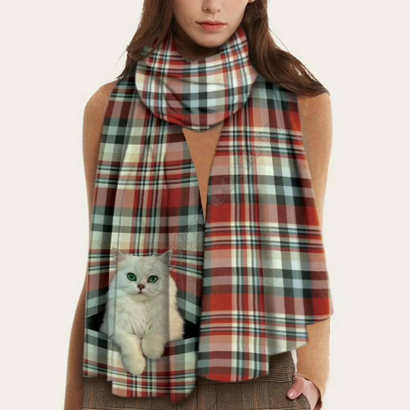 당신을 따뜻하게 유지 Pug 3D 인쇄 모조 캐시미어 스카프 가을과 겨울 짙어지면서 따뜻한 목도리 스카프