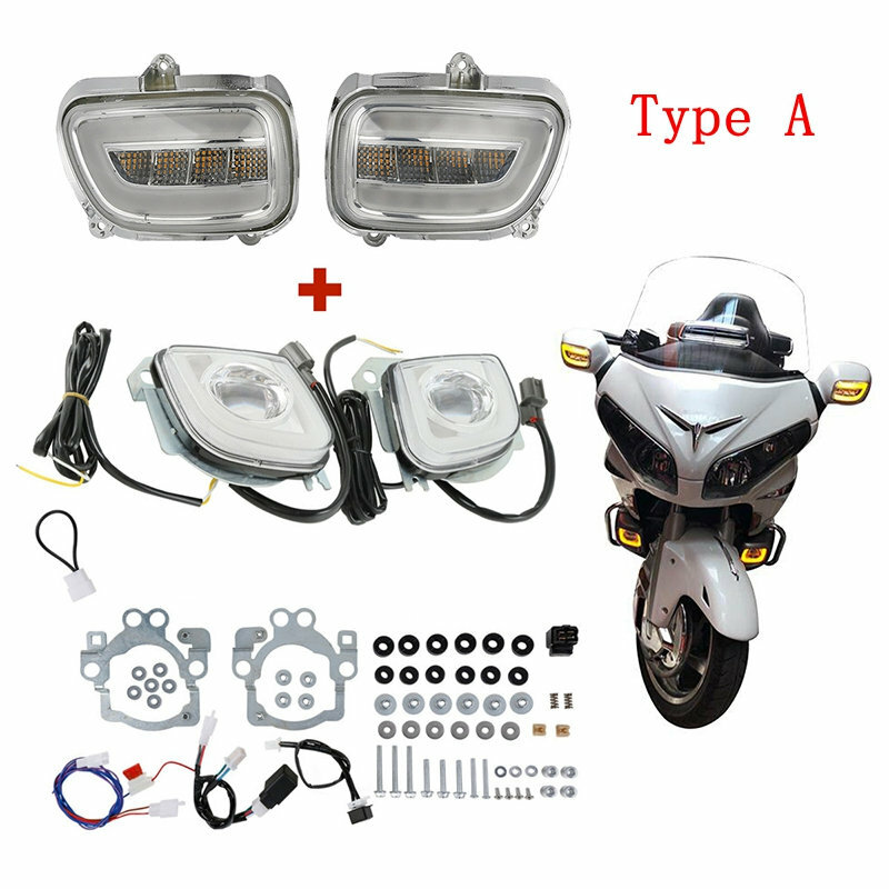 Указатель поворота для мотоцикла, светодиодная прямоугольная противотумансветильник РА для Honda Goldwing GL1800 F6B Valkyrie 2012-2017