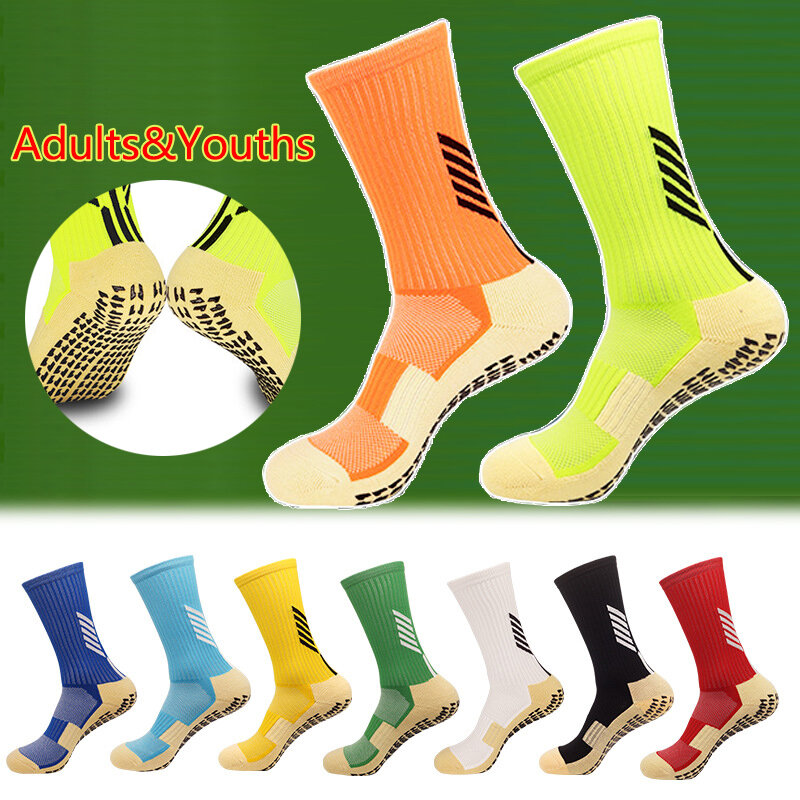 Algodão Anti Slip Soccer Socks para adultos e crianças, Toalha Bottom, Mid Tube, antiderrapante, futebol, hóquei, aperto de beisebol, esporte, alta qualidade