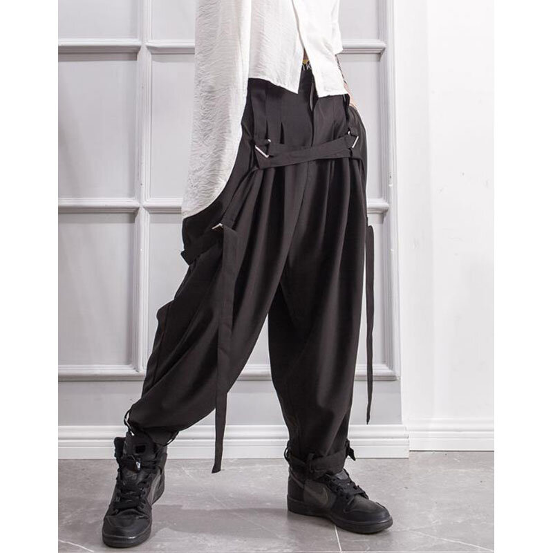 Męskie spodnie wiosenne i jesienne spodnie małe spodnie nogi regulowane spodnie rozruchowe męskie spodnie duży czarny brytyjski styl