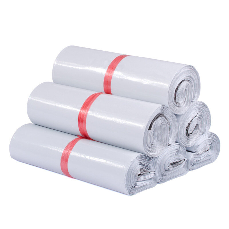 50 unids/lote de bolsas de mensajería blancas, múltiples bolsas de almacenamiento adhesivas esmeriladas autosellantes, sobres gruesos impermeables postales de 32cm x 43cm
