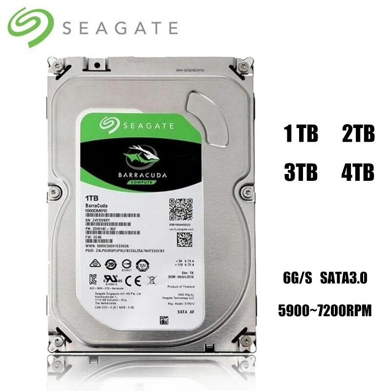 Жесткий диск SATA 3 Интерфейс 1 ТБ 2 ТБ 3 ТБ 4 ТБ фирменный Настольный ПК 3,5 дюйма внутренний механический жесткий диск SATA 6 ГБ/сек. HDD 7200 об/мин (б/у)
