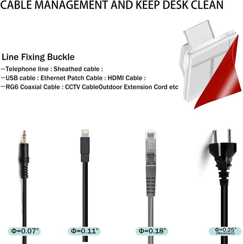 10/50PCS clip per Organizer per cavi gestione cavi gestione cavi supporto per cavo linea dati di ricarica USB avvolgitore bobina gancio a parete