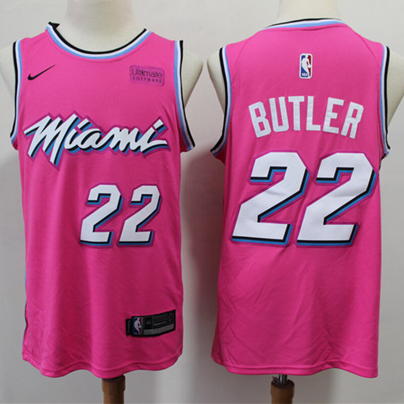NBA Jersey de baloncesto para hombre Miami Heat #22 Jimmy Butler Edición de ciudad Swingman Jersey de malla cosido hombres Jerseys-edición de declaración