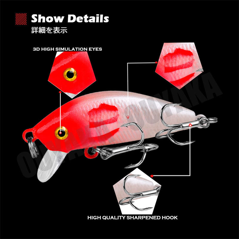 Floating Minnow Fishing Lure Accesorios Baits Weights 3.6g 5cm Isca Artificial De Pesca Equipment Trolling Articulos Pike Leurre