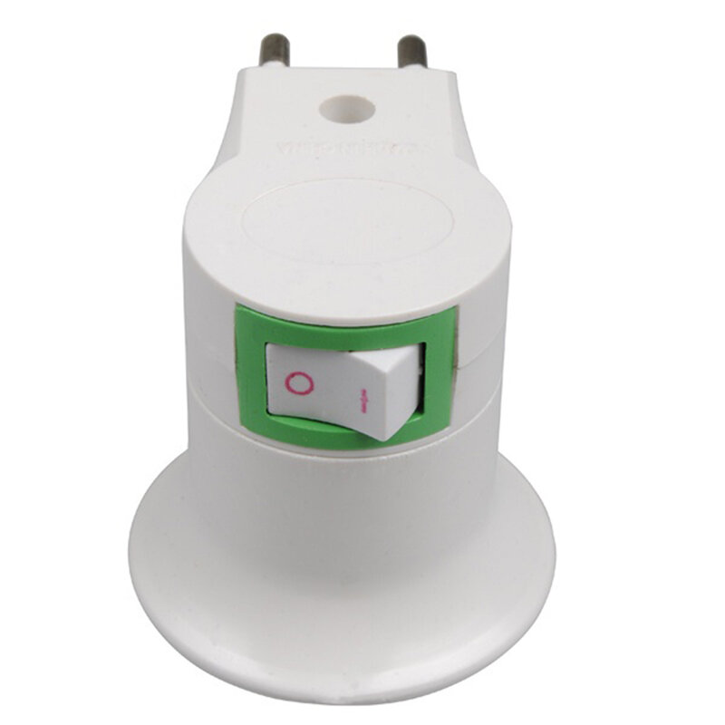 1/2Pcs E27 LED light Male Sochet Base type to AC Power 220V EU Plug lamp Holder Bulb Adapter Converter + ON/OFF Button Switch