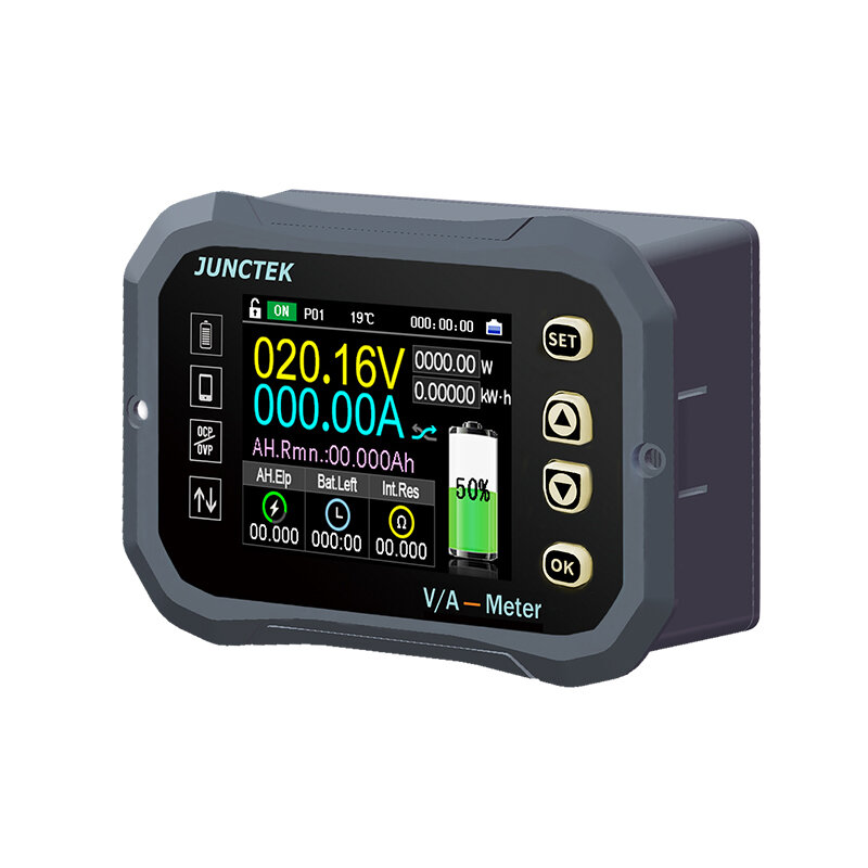 Monitor batteria Bluetooth KG140F DC 0-120V 100A 400A Tester batteria corrente di tensione VA batteria Coulomb misuratore indicatore di capacità