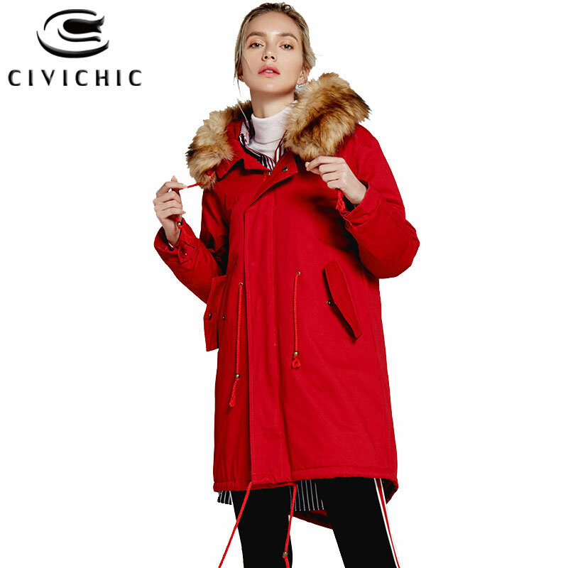 Civic chic jaqueta de pele feminina, jaqueta quente com gola de pele, médio longo, área externa engrossada, com cinto dc15, 2020