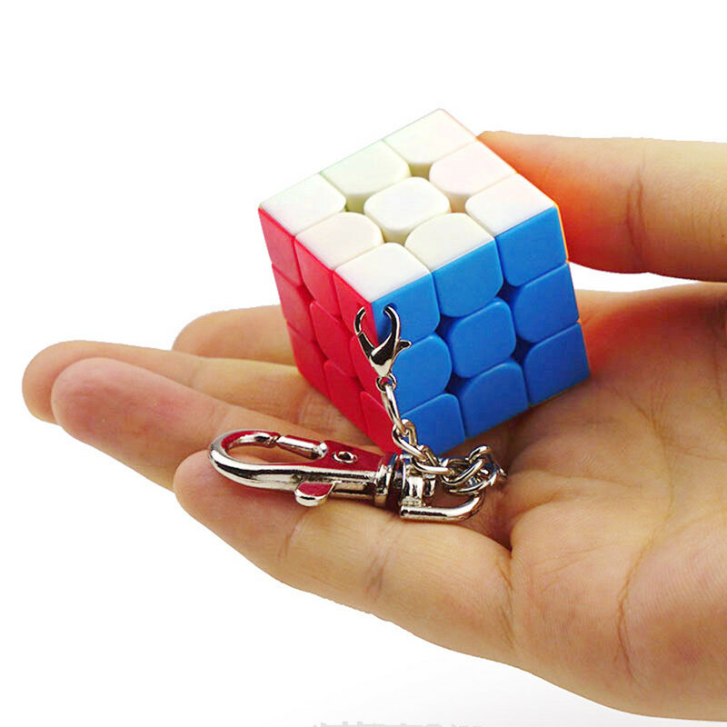 MoYu-llavero de cubo mágico Mofangjiaoshi, juguetes educativos profesionales, llavero de cubo mágico, rompecabezas, 3cm, 3,5 cm, Mini 3x3x3