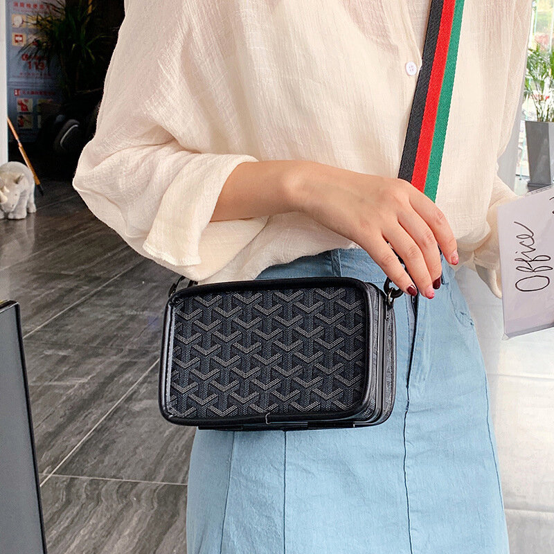 S.IKRR Mini Handbags Women Fashion ins Ultra fFre Retro Wide Shoulder Strap Messenger Bag Purse Simple Style Crossbody Bags