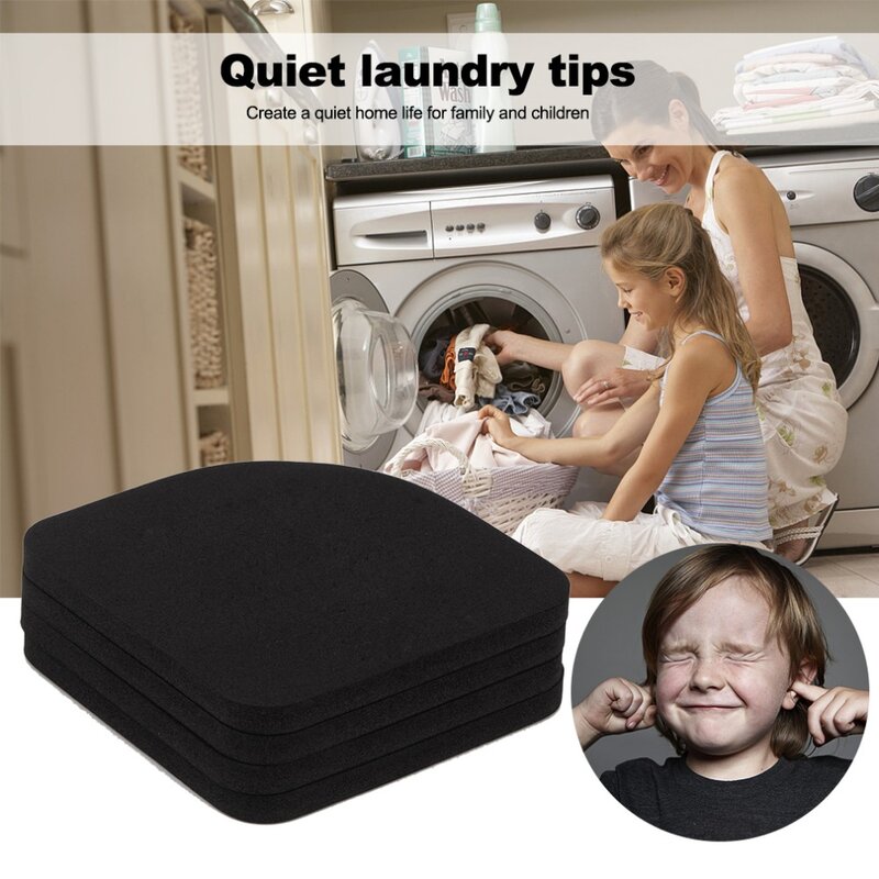 4 pçs multifuncional geladeira anti-vibração almofada esteira para máquina de lavar roupa almofadas de choque antiderrapante esteiras conjunto acessórios do banheiro
