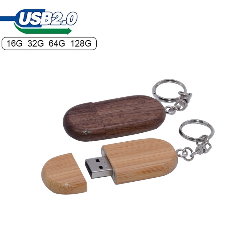 Usb-флеш-накопитель деревянный, 4-128 ГБ, с брелоком