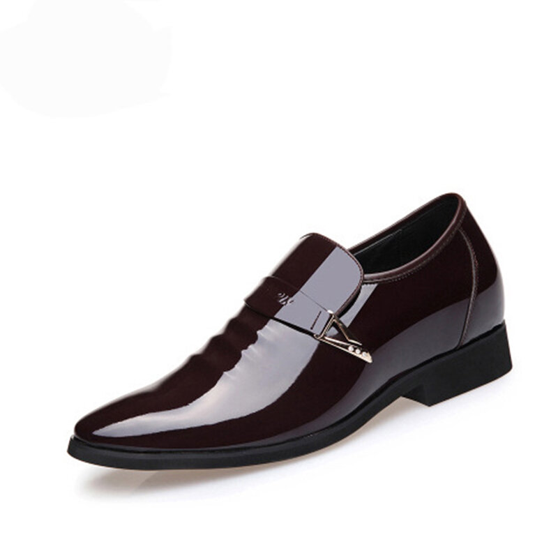 Zapatos de vestir de cuero italiano para hombre, mocasines de cuero sin cordones, zapatos formales con purpurina, zapatos de punta estrecha para hombre