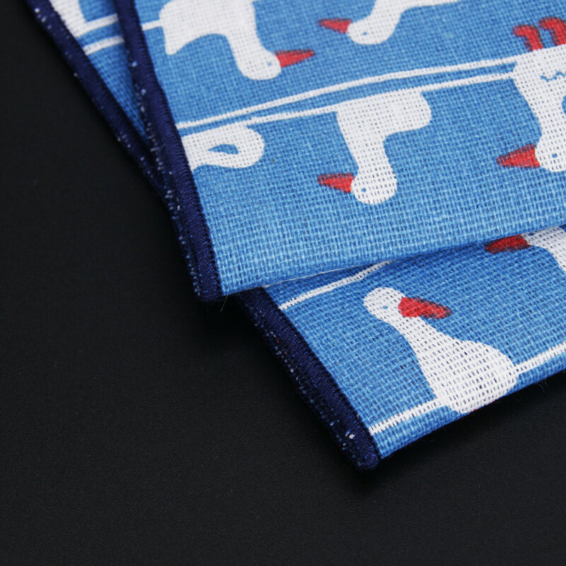 Novo lenço de alta qualidade lenço para homens, lenço quadrado de bolso, estampa de desenhos animados de algodão