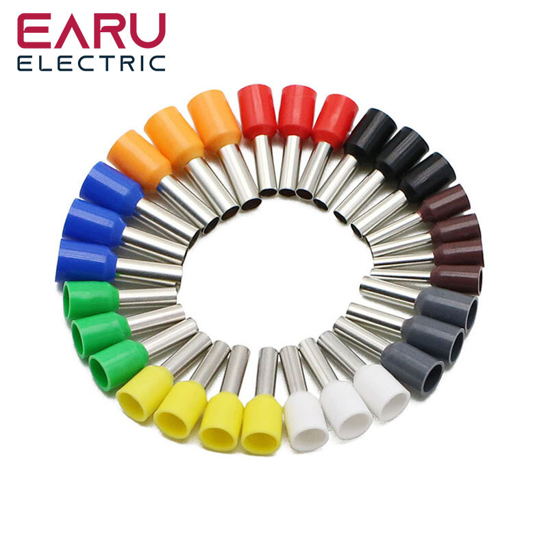 Connecteur de fil fin à sertir électrique, bornier isolé, 1000 pièces/paquet, E0508 E7508 E1008 E1508 E2508