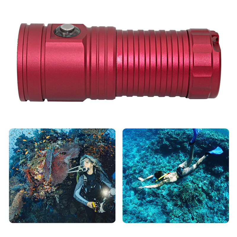 Linterna LED subacuática para buceo, lámpara táctica de 80M L2 UV para fotografía, XM-L2, resistente al agua